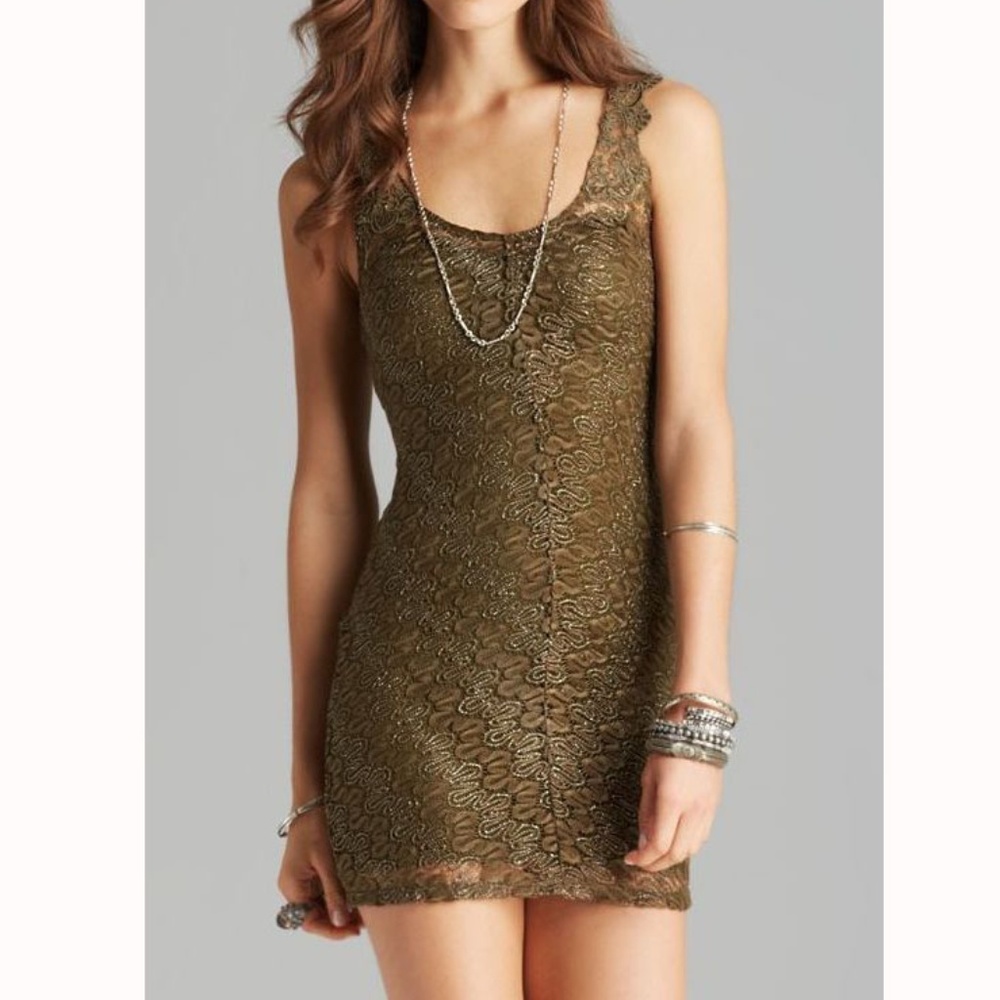 Free People Foiled Again Lace Bodycon Dress